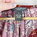 Chelsea & Theodore Women's S Red Boho Floral Paisley Long Sleeve Dress Size 4 Photo 3