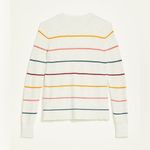 Loft  Ivory Striped Modern Crew Neck Sweater sz XS Photo 3