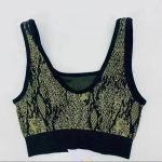 Fabletics Kamila Seamless Bra Women's XS Green Reptilia Black Stretch Athletic Photo 4