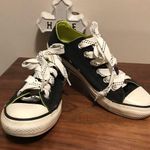 Converse Woman’s All Star sneakers with a double tongue black neon green size 8 Photo 0
