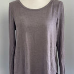 Old Navy Classic  Brown Oversized Ribbed Top M Long Sleeve Scoop Neck Soft Cozy Photo 0