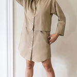 VETTA The Convertible Shirt Dress In Khaki Size Large NWT Photo 0