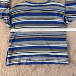 Talbots T by  Striped Cotton Top Nautical Casual Long Sleeve Blue Black 1X‎ Photo 3
