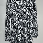 Coolibar Beach Shirt Womens Small White Black Iztapa UPF 50+ Hooded Tunic Zip Up Photo 0