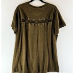 IRO Womens Shirt Green Steirospe Lace Back Tee Linen Short Sleeve Grunge Large Photo 4