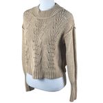 Free People Bell Song Pullover Cable Knit Sandcastle Long Sleeve Sweater Size XS Photo 5