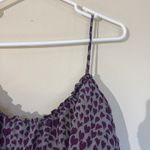 Rory Beca  Silk Gray Grey Purple Allover Abstract Heart Ruffle Cami Tank Small Photo 4