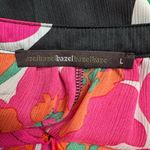 Azel Hazel Hazel Hazel Haze Women’s Bold Blooms Vneck Blouse Size Large Black Photo 2