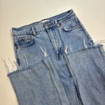 ZARA Women's Light Wash Ripped Knee Distressed Hem Wide Leg Jeans USA 2 EUR 34 Photo 3