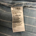 Peace Love World Plaid Printed Shirt with Ruffles Button Front Cotton Blue XS Photo 3