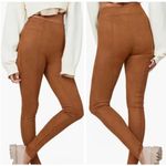 Spanx High Waist Faux Suede Leggings in brown rich caramel women's sz. S Photo 1