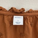 Old Navy Carmel Eyelet Peasant Top Ruffle Baby Doll Small Cottagecore Prairie SS Photo 9