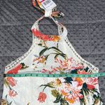 Eyeshadow  junior small halter dress floral print zipper close ties around neck Photo 4