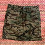 LEVEL 99 CAMO ARMY PRINT DENIM MINI SKIRT Green Photo 0