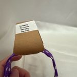 Handmade Purple and White Polka Dot Wristlet Keychain with Purple Pompom Photo 5