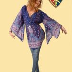 Gypsy Rose Plumage Parade Angelic Flare Sleeve blouse size medium Photo 1