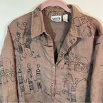 Chico's Chico’s Design Women’s Brown 100% Linen Button Down Shirt Large Lagenlook Photo 1