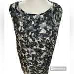 Vince Camuto Black & White Geometric Print High Low Midi A-Line Dress Size M Photo 2