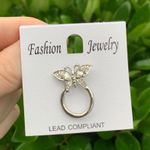 NEW Silver Color Butterfly Pin w/ Rhinestones Fashion Jewelry Lead Compliant Photo 1
