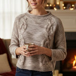 Design History  women wool blend short cropped sweater with pockets Size M Photo 0