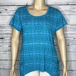 Fresh Produce NWT Size 1X Blue Serengeti Twin Peaks Knit Top Shirt w/ Pockets Photo 0