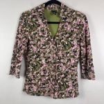 Vintage y2k Womens Collared Button Up Top M Floral Lace 3/4 Sleeve Top Cottage Size M Photo 0
