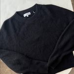 WHITE + WARREN 100% Cashmere Blouson Sleeve Crewneck Black Size Medium $445 Photo 5