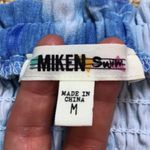 NWOT Miken Swim Women’s Tie Dye Blue White Smocked Tiered Ruffle Beach Skirt Size M Photo 5