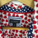 Talbots ‎ Red Hearts Button Down Shirt Medium Long Sleeve Preppy Valentine's Mod Photo 4