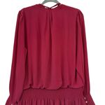 NWT, White House Black Market Tie Neck Blouson Dress in Red Plum, Sz XL Photo 6