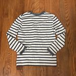 J.Crew Metallic-trim V-Neck striped cardigan sweater Navy Ivory XS preppy Photo 1
