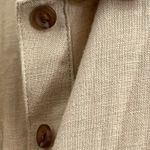 Womens XL Romper Shorts Linen Jumpsuit Classic Resort Elegant Preppy Boho Cruise Tan Photo 2