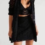 Free People FP One Yesenia Black Crochet Suit 3 PC Skirt Jacket Bralette Photo 1
