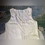 Vintage Eve Stillman yellow floral lace sleeveless nightgown, size small petite Photo 10