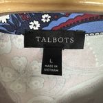 Talbots  Nylon Spandex Popover Dress Womens Large Maroon Blue Floral Paisley Photo 4