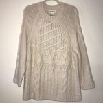 FOR THE REPUBLIC Sweater Cream Cableknit Crew Neck Sweater Sz M NWT Neutral Photo 0