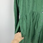 J.Crew Eyelet Mini Shirt Dress Long Sleeve Cotton Pockets Preppy Green US 12 NWT Photo 7