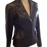 Clothing RVT Women's Distressed Faux Leather Blazer Excellent Condition Size S Black Photo 0