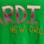 Spirit Jersey Mardi Gras  Size Large Womens V-Neck Green Parade New Orleans Photo 3