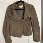 Michael Kors Genuine Suede Grey/Beige Leather Motorcycle Jacket Photo 0