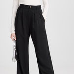 Reformation  Petites Pleated Front Mason Pant Black Size 2P Photo 0