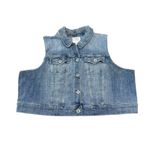 Torrid Blue Denim Sleeveless Vest Jean Jacket Womens Pockets Buttons Size 3 Photo 0