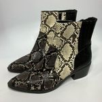 DV dolce Vita Zada ankle boots snake print leather pointed toe size 8.5 Black Photo 2