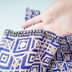 Antonio Melani Blue And Orange Embellished Geometric Coverup Photo 2