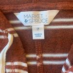 Market & Spruce  knit rust & white stripe hoodie size 1X Photo 2
