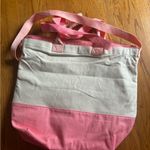 Victoria's Secret  Pink and Cream Canvas Tote Photo 1