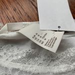 H&M White Ecru Lace Ruffle Trim High Neck T-Shirt Photo 3