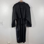 Vtg.80s Maggie Lawrence Black Nylon Trench Coat Rubberized Raincoat Belted Long Size 14 Photo 1