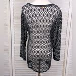 TANTALIZE Vintage 90's Long Sleeve Crochet Top Black Photo 1