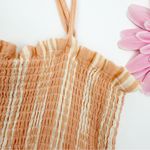 Faherty Dream Cotton Gauze Lakeview Dress Sepia Neutral Stripe Coastal Midi Photo 8